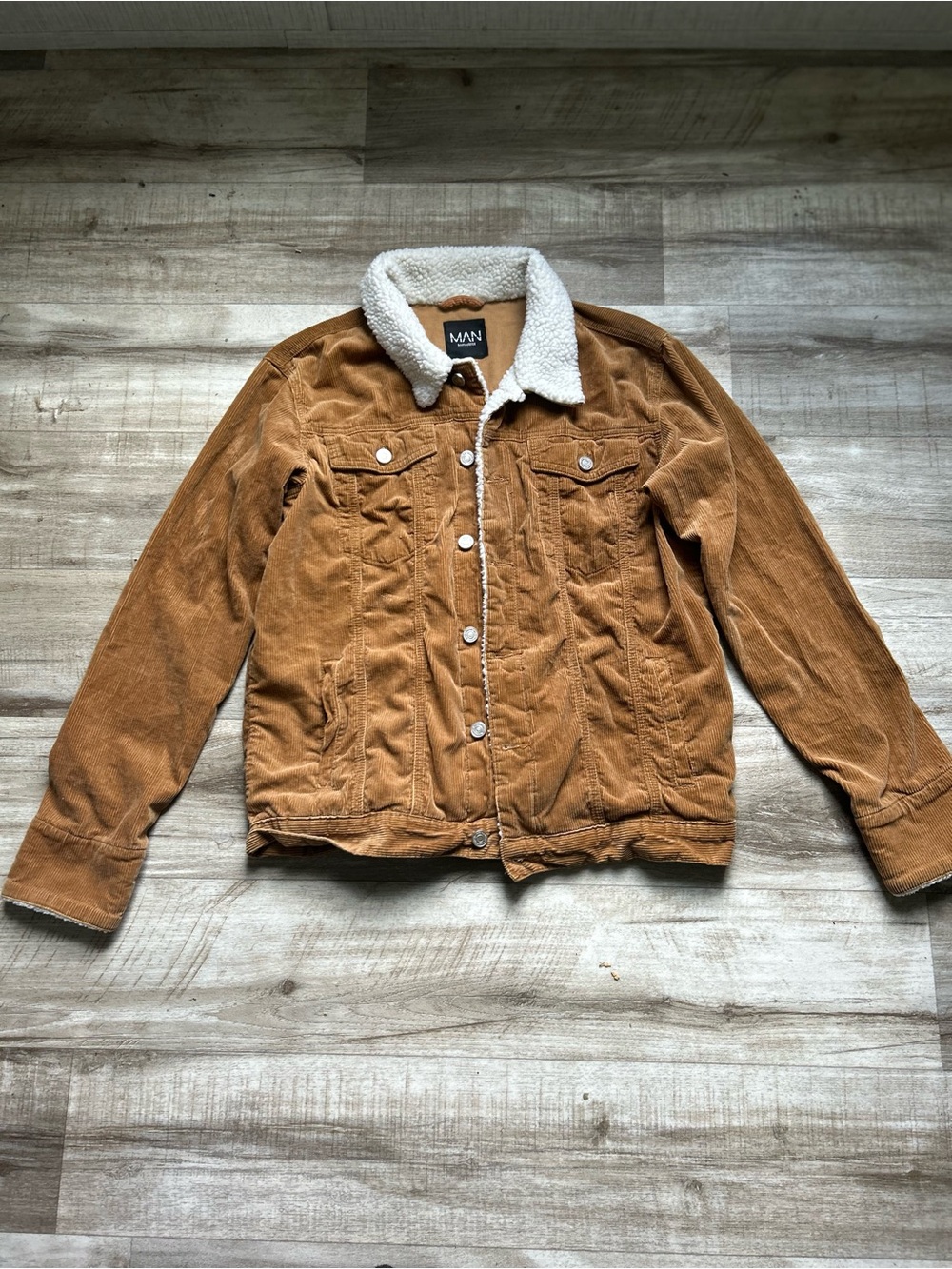 Source Unknown Corduroy Sherpa Jacket - Brown & White